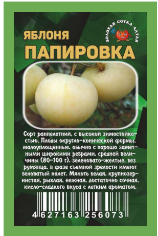 Мн Яблоня Папировка (раннелетний, 100 гр,...